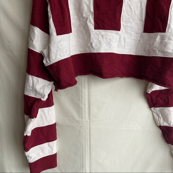 Guess Long Sleeve Rugby Crop Top - Picture 7 of 9